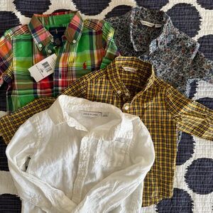 BUNDLE — Janie & Jack + Ralph Lauren Button-Up Shirts (4) | Sizes 12–18M & 3T